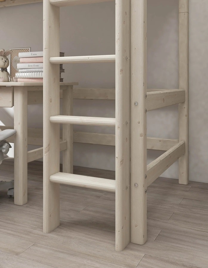 Flexa, high loft bed 90x200 cm Classic, white 