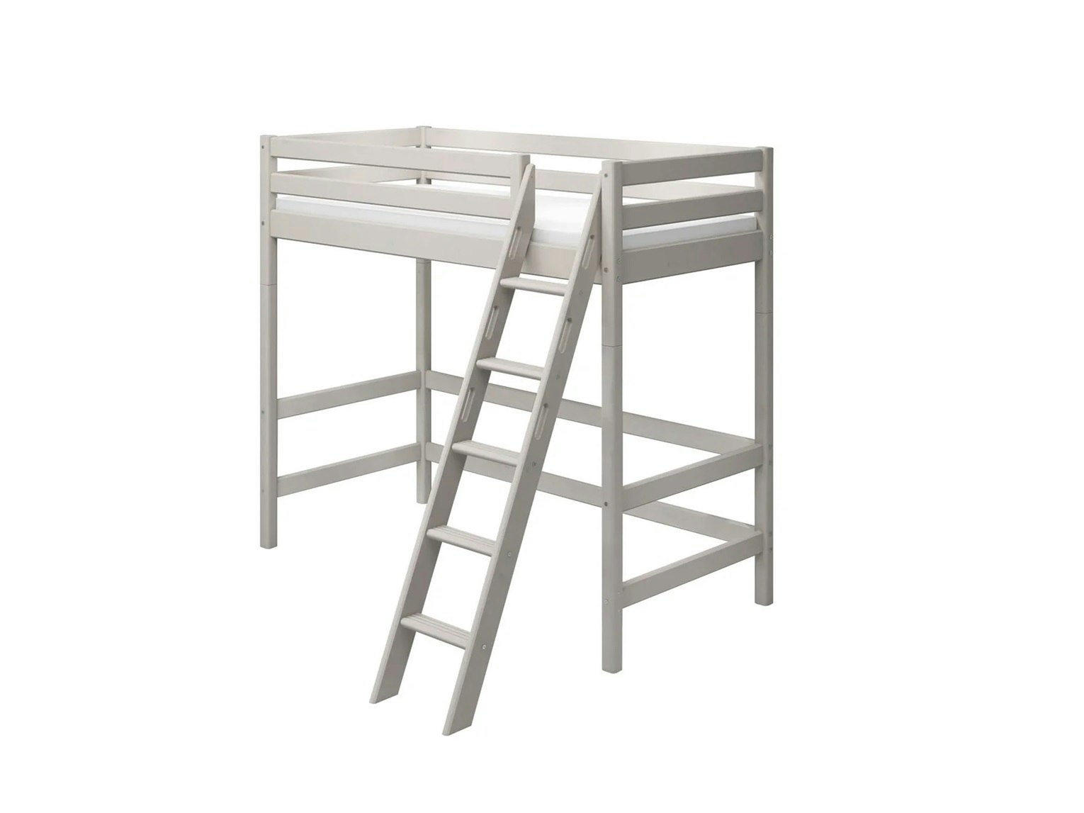 Flexa, high loft bed 90x200 cm Classic, grey 