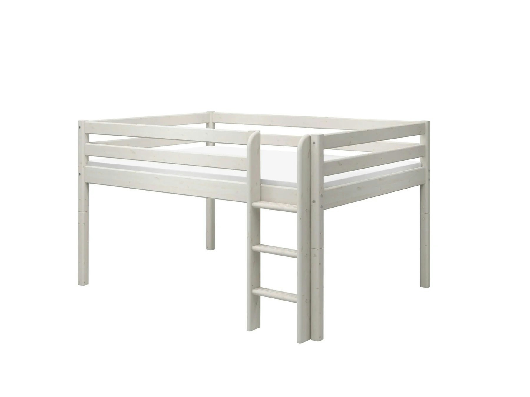 Flexa, low loft bed 140x200 cm Classic, white 