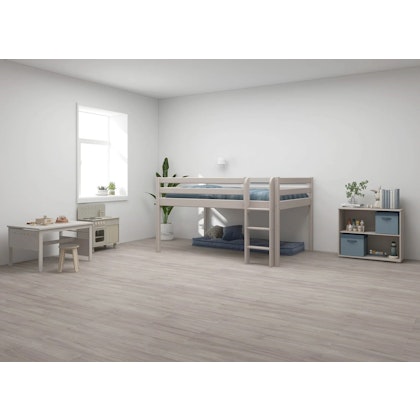 Flexa, low loft bed 140x200 cm Classic, grey