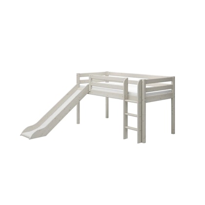 Flexa, low loft bed with slide 90x200 cm Classic, white