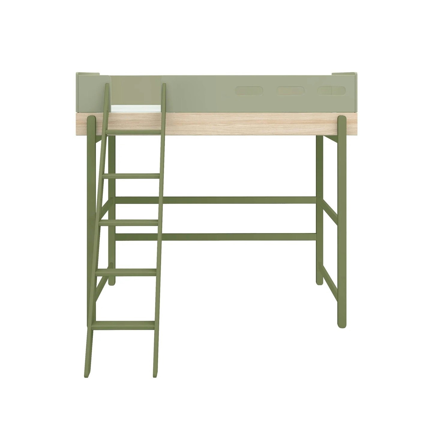 Flexa, high loft bed 90x200 cm Popsicle, kiwi oak 