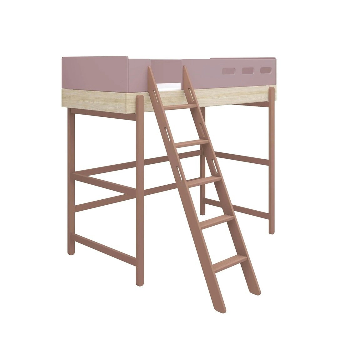 Flexa, high loft bed 90x200 cm Popsicle, cherry oak 