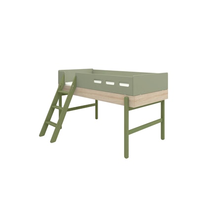 Flexa, low loft bed 90x200 cm Popsicle, kiwi oak