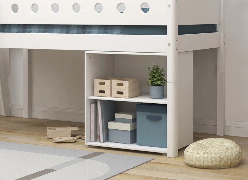 Flexa, low loft bed 90x200 cm White 