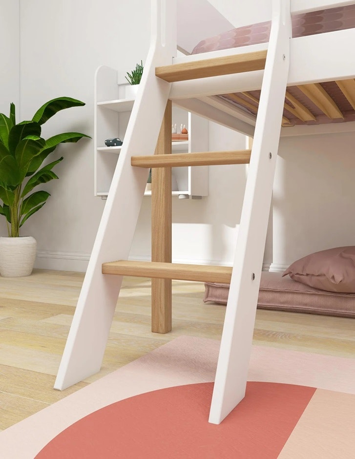 Flexa, low loft bed 90x200 cm Nor, white/oak 