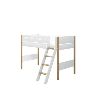 Flexa, loft bed 90x200 cm Nor, white/oak