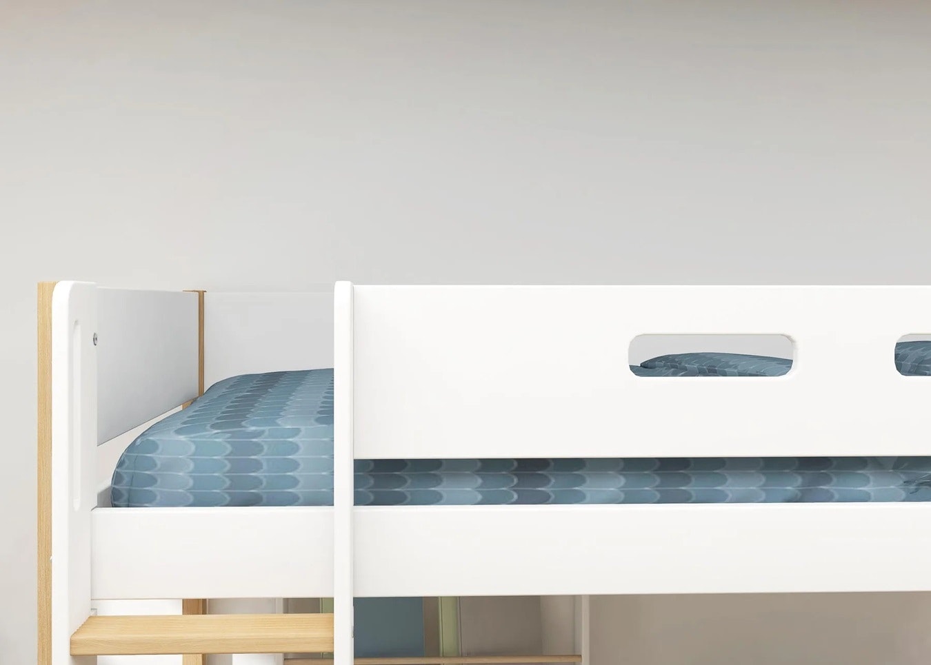 Flexa, high loft bed 90x200 cm Nor, white/oak 