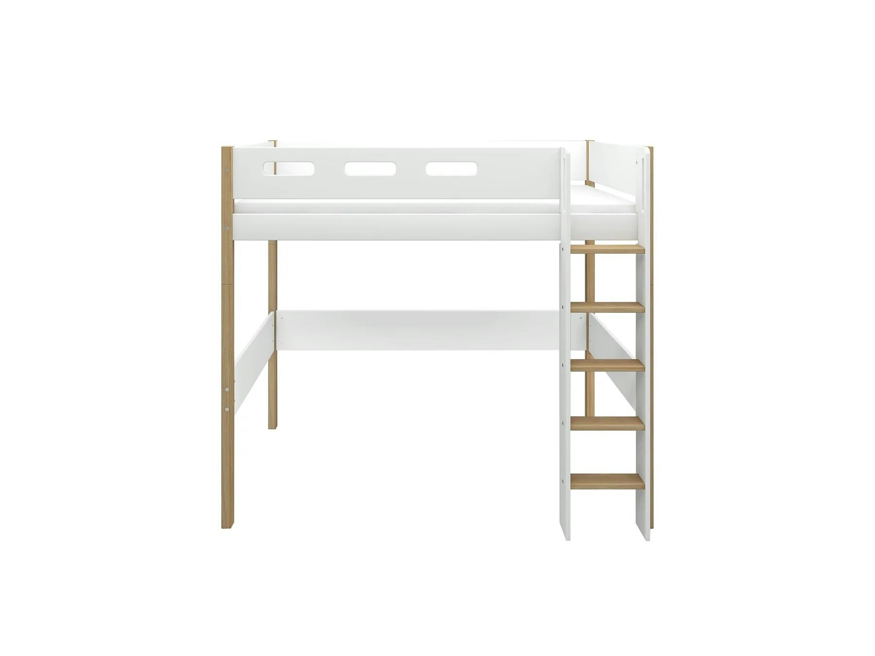 Flexa, high loft bed 90x200 cm Nor, white/oak 