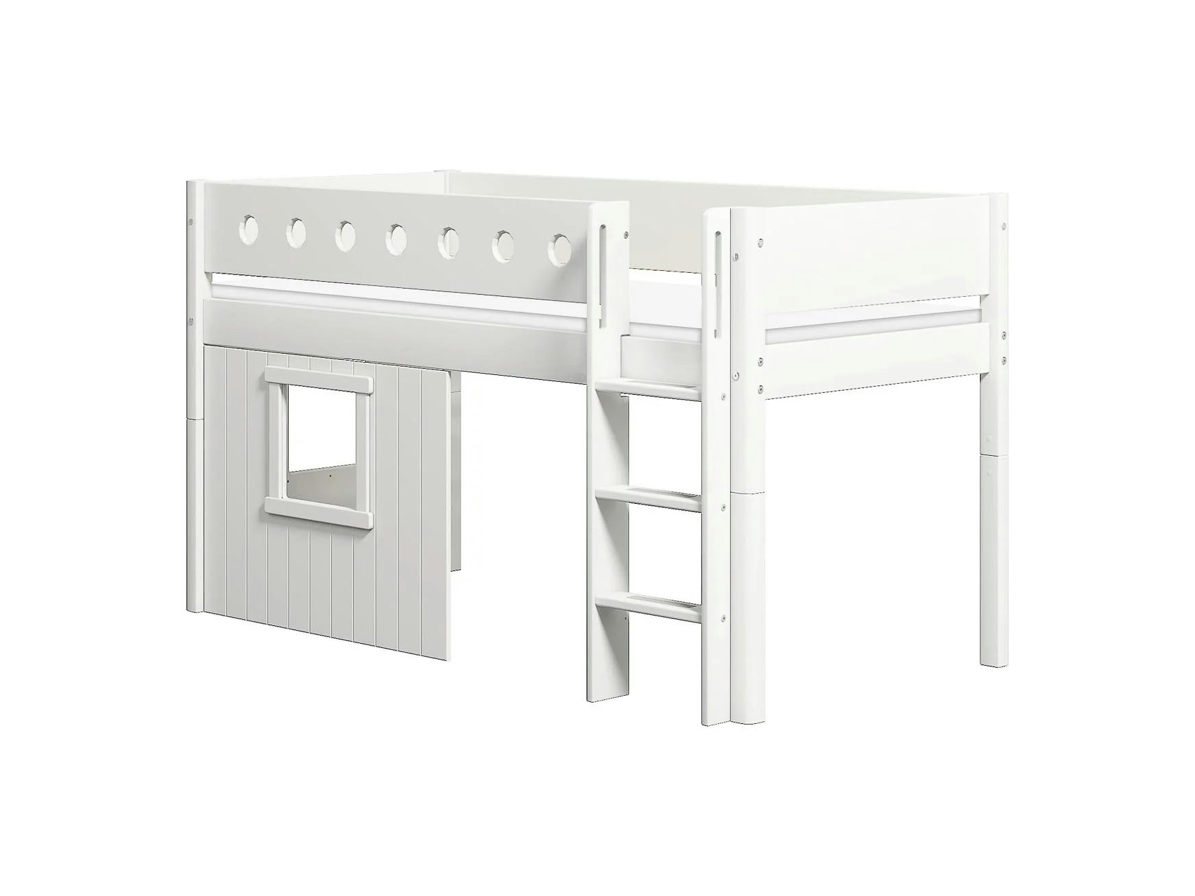 Flexa, low loft bed 90x200 cm Nor Treehouse, white 