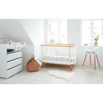 Flexa, cot children's bed Baby 70x140, white/natural
