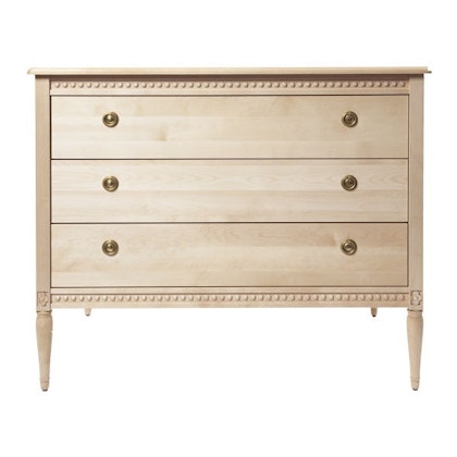 Antique dresser with three drawers for the children's room, natural