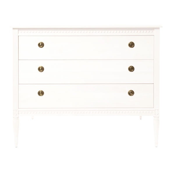 Antique dresser with three drawers for the children's room, white 