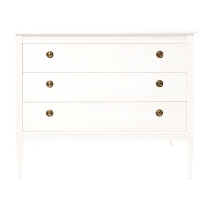 Antique dresser with three drawers for the children's room, white