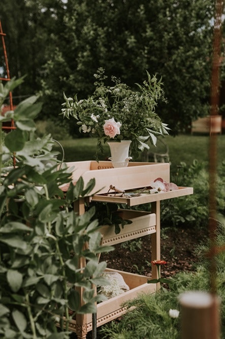 Antique changing table with changing bed for the children's room, natural 