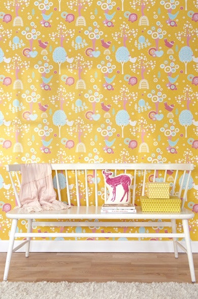 Majvillan, wallpaper for the children's room Cherry Valley, yellow 
