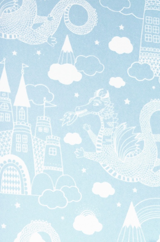 Majvillan, wallpaper for the children's room Dragon sky, light blue 
