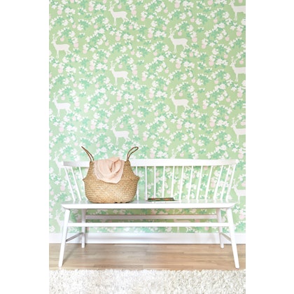 Majvillan, wallpaper for the children's room Apple garden, green