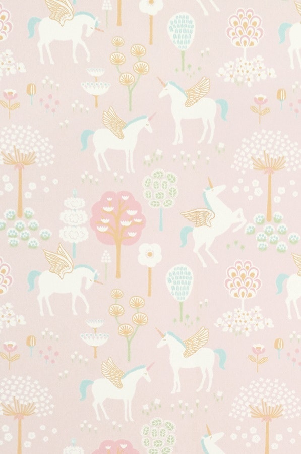 Majvillan, wallpaper for the children's room True unicorns, pink 