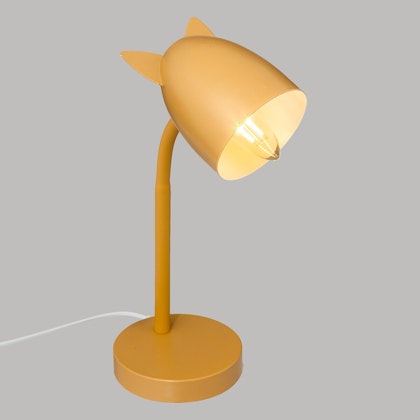 Table lamp with ears for the children's room, yellow ocher