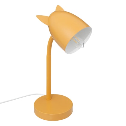 Table lamp with ears for the children's room, yellow ocher