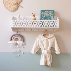 Cam Cam, Harlequin shelf with hooks, white