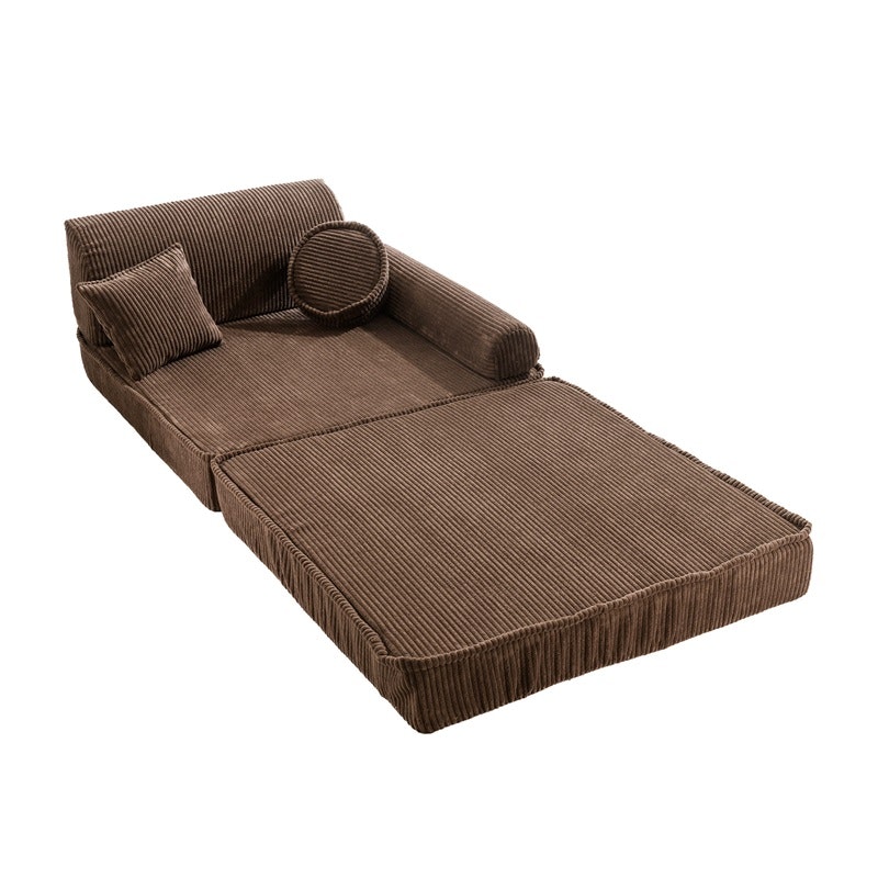 Meow, Buildable children's sofa furniture set premium corduroy, brown 