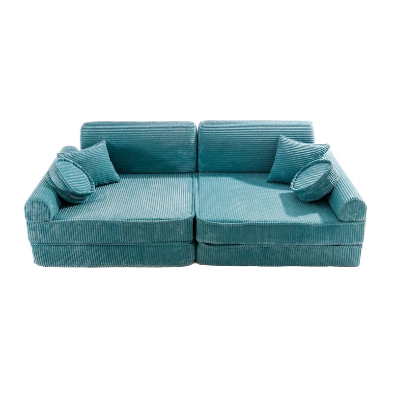 Meow, Buildable children's sofa furniture set premium corduroy, turquoise 