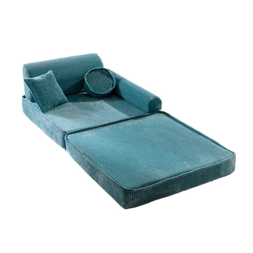 Meow, Buildable children's sofa furniture set premium corduroy, turquoise 