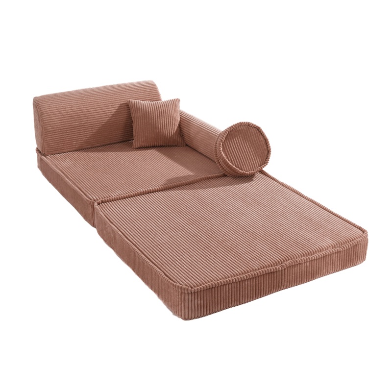 Meow, Buildable children's sofa furniture set premium corduroy, powder pink 