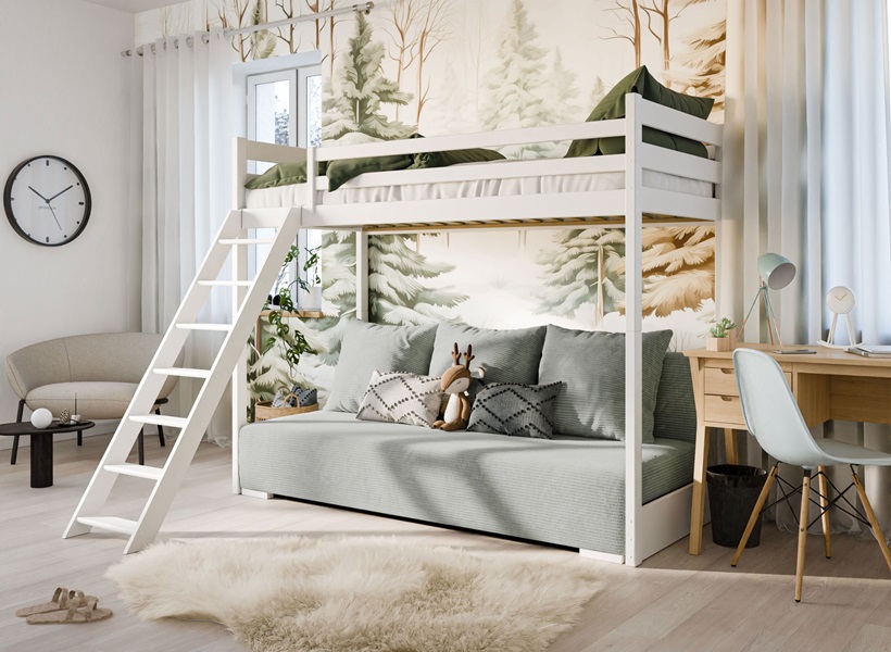 Loft bed with fold-out sofa Selma 90x200/140x200 