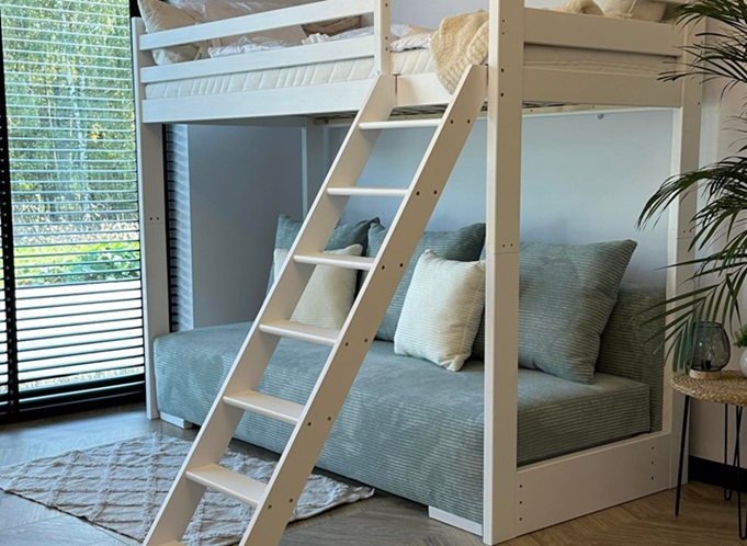 Loft bed with fold-out sofa Selma 90x200/140x200 