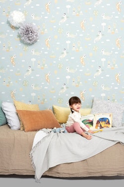 Majvillan, tapet till barnrummet Magical adventure, dusty blue