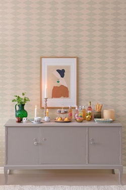 Majvillan, tapet till barnrummet Copenhagen, beige green