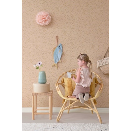 Majvillan, wallpaper for the children's room Animal dots, dusty peach