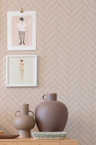 Majvillan, wallpaper for the children's room Herringbone, sandy beige 