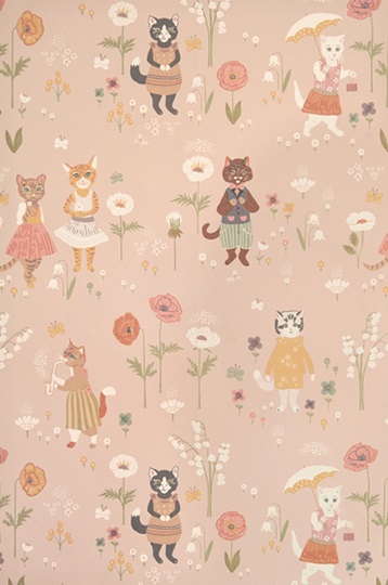Majvillan, wallpaper for the children's room Catwalk, sweet pink 