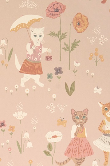 Majvillan, wallpaper for the children's room Catwalk, sweet pink 