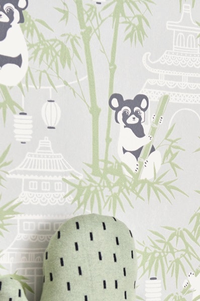 Majvillan, wallpaper for the children's room Bambu, grey 