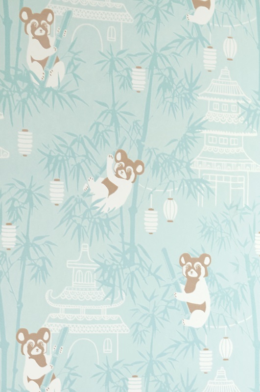 Majvillan, wallpaper for the children's room Bambu, turquoise 