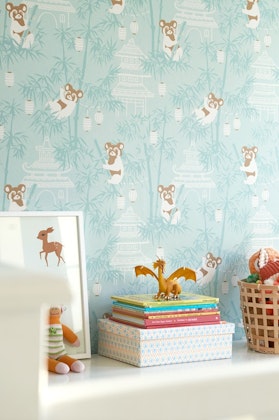 Majvillan, wallpaper for the children's room Bambu, turquoise