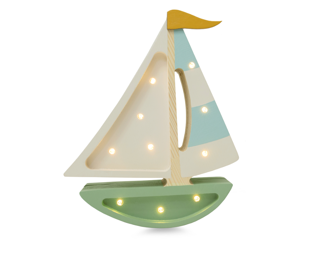 Little Lights, Night lamp for the children's room, Sailboat olive tree 