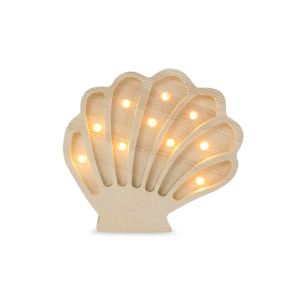 Little Lights, Night lamp for the children's room, Seashell coastal wood