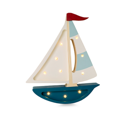 Little Lights, Night lamp for the children's room, Sailboat teal