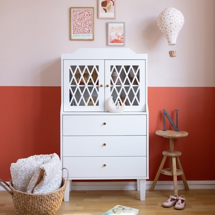 Cam Cam, French Cabinet Harlequin, White
