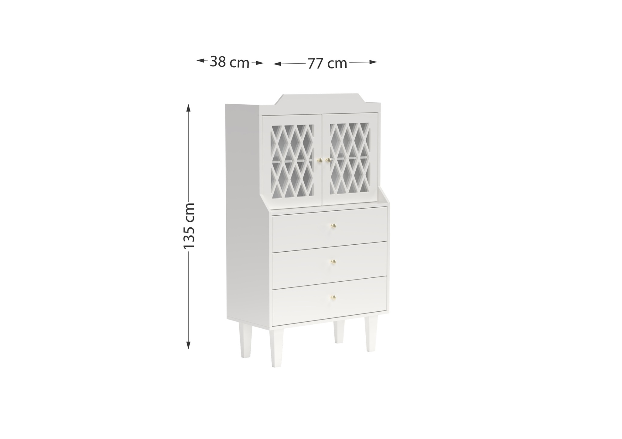 Cam Cam, French Cabinet Harlequin, White 
