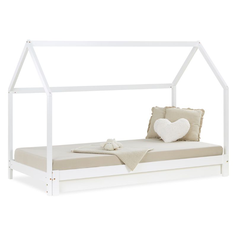 White house bed 90x200 with a pull-out extra bed 