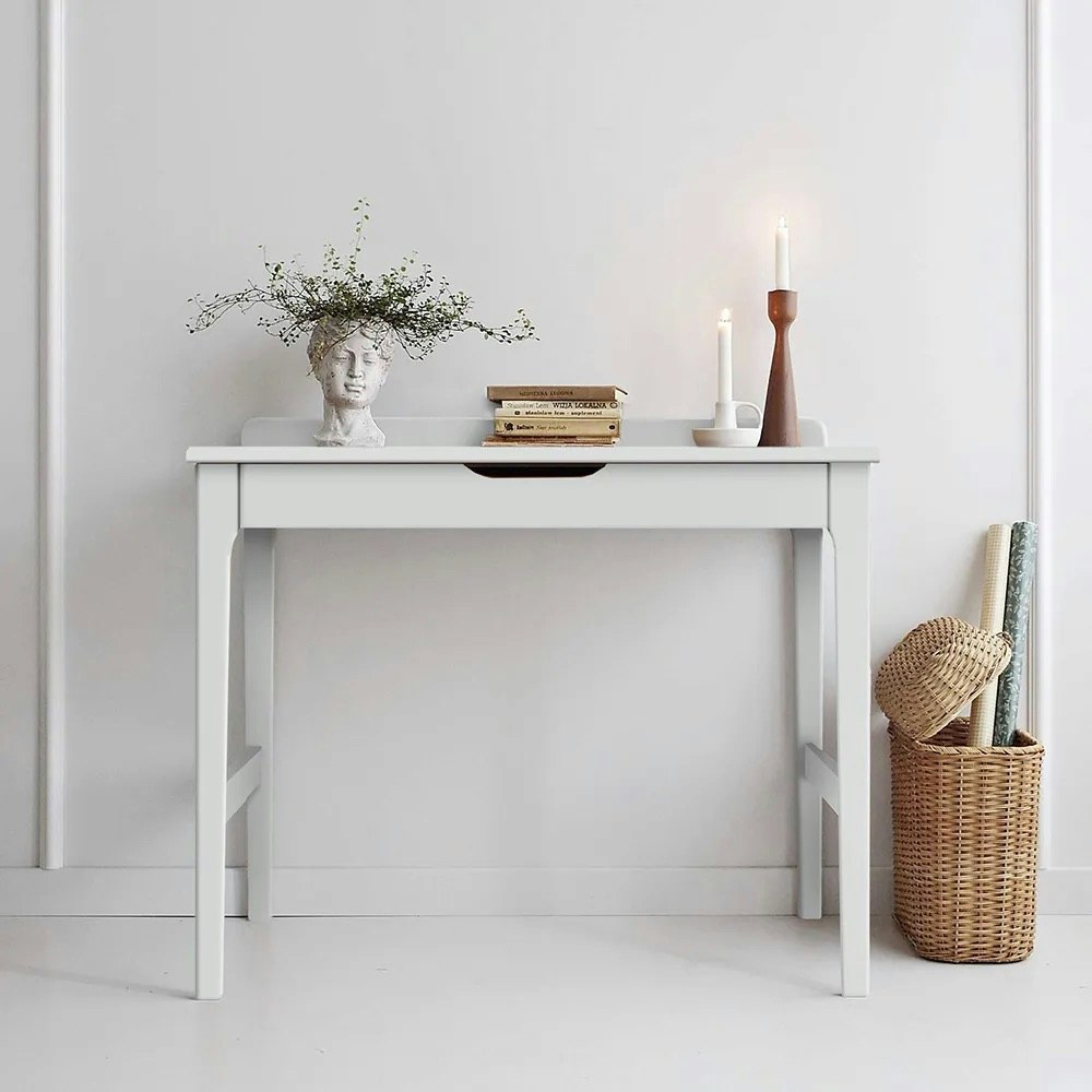 White desk with storage for the children's room 