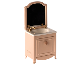 Maileg, sink dresser with mirror, dark powder