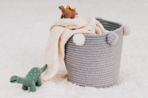 Babylove förvaringskorg till barnrummet (grå)